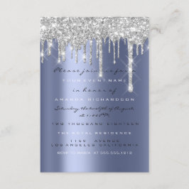 Invitación Destellos de chispas plateado azul marino Boda 16