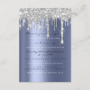 Invitación Destellos de chispas plateado azul marino Boda 16