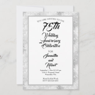 Invitación Destellos de Diamante 75 Aniversario de Boda