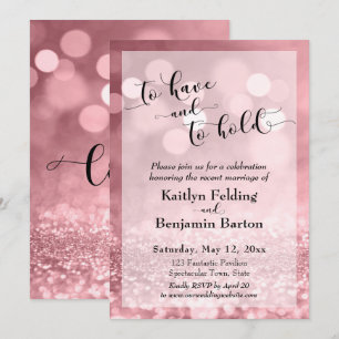 Invitación Destellos de Rosa Dorado Rosa Bokeh Para Tener y P