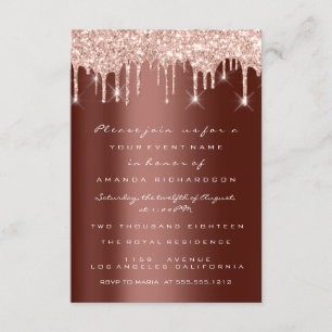 Invitación Destellos de Rosa Marrón Bodas Nupciales Dulces 16