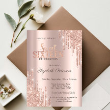 Destellos Modernos Rosados de Oro Rosa Cumple Dulc