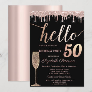 Invitación Destellos que gotean, Copa de vino Fiesta de cumpl