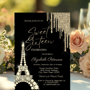 Invitación Destellos que gotean, Diamantes de la Torre Eiffel