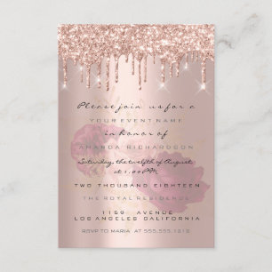 Invitación Destellos Rose Gold Bridal Sweet 16 Marsala