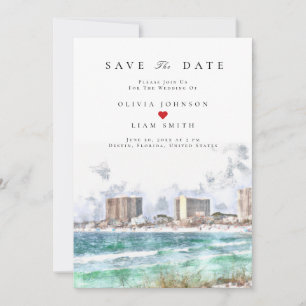 Invitación Destin Florida Watercolor Save the Date Boda