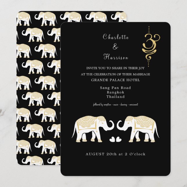 Invitación Destino Boda de Tailandia (Anverso / Reverso)