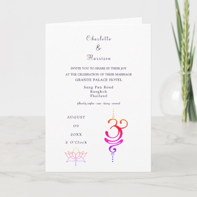 Invitación Destino Boda de Tailandia (Anverso)