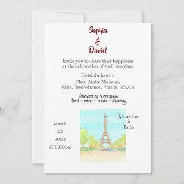 Invitación Destino boda - París, Francia