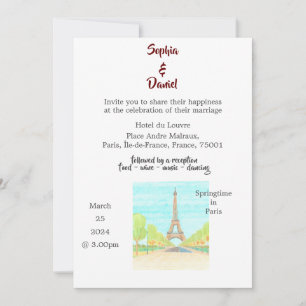 Invitación Destino boda - París, Francia