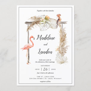Invitación Destino de Boda Boho Tropical Zoo