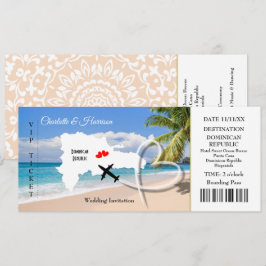 Invitación Destino de Boda de pases de embarque de tickets do