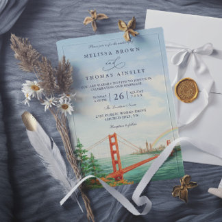 Invitación Destino de boda elegante y escénico San Francisco