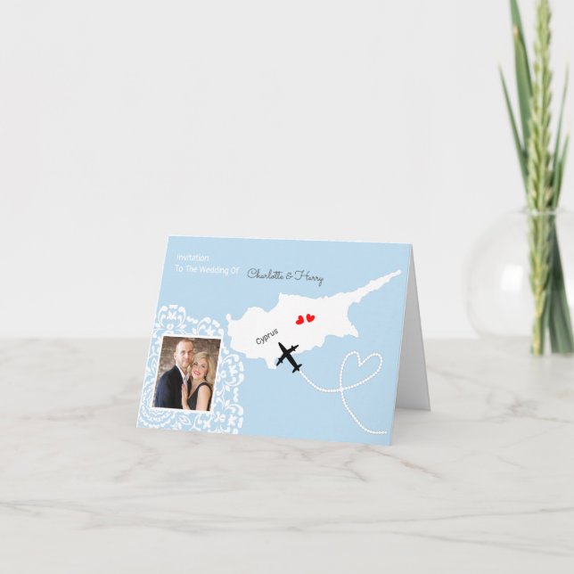 Invitación Destino de boda en Chipre (Anverso)