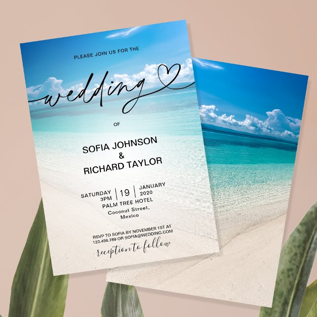 Invitación destino de bodas en la playa verano tropical mar a (Subido por el creador)