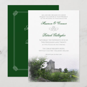 Invitación Destino de la acuarela: Boda de Irlanda
