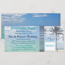 Destino de la playa de entradas de Boda de embarqu