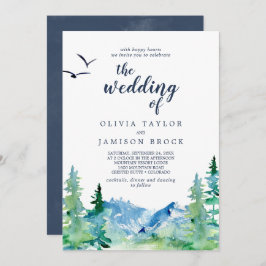 Invitación Destino De Las Montañas Rocosas El Boda De