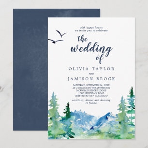 Invitación Destino De Las Montañas Rocosas El Boda De