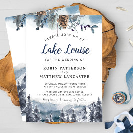 Invitación Destino de Montaña, Boda de Bosque en Acuarela