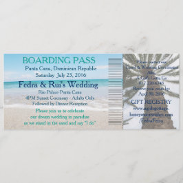 Invitación Destino de pases de boda