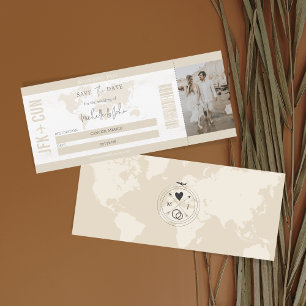 Invitación Destino de pases de embarque de Boho Guardar los d