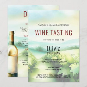 Invitación Destino de prueba de vino de la fiesta moderna de 