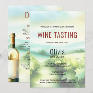 Invitación Destino de prueba de vino de la fiesta moderna de 