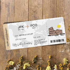 Invitación Destino del billete de viaje de crucero sorpresivo