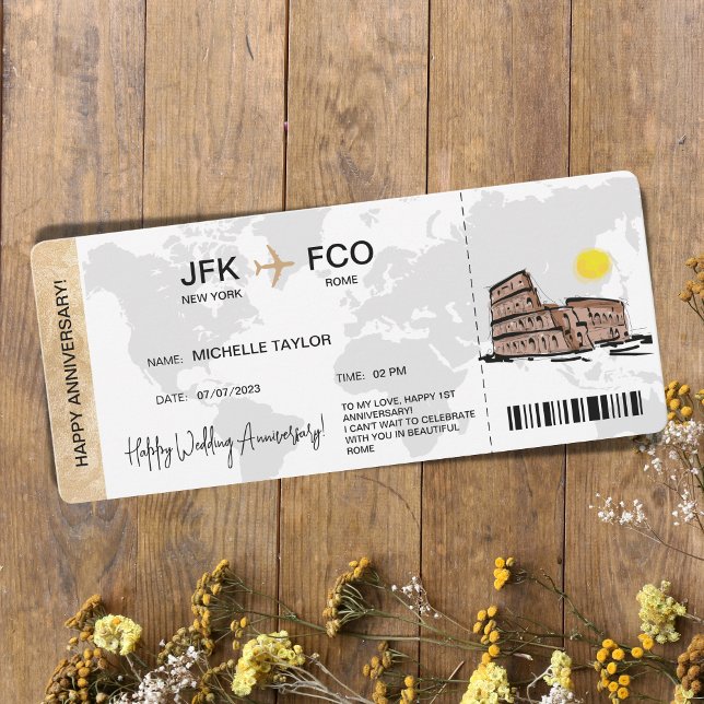 Invitación Destino del billete de viaje de crucero sorpresivo (Subido por el creador)