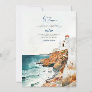 Invitación Destino del Boda invitado griego Mykonos Grecia