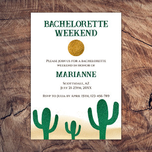 Invitación Destino del Desierto de Cactus Bachelorette Weeken