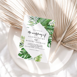 Invitación Destino Geométrico Tropical El Boda De
