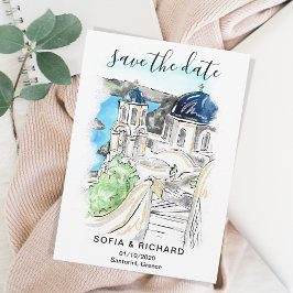 Invitación Destino Grecia Isla Griega Santorini