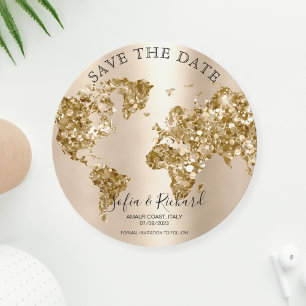Invitación Destino Guardar la foto del mapa mundial de la fec