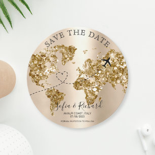 Invitación Destino Guardar la foto del mapa mundial de la fec