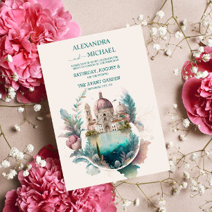 Invitación Destino italiano de la acuarela caprichosa