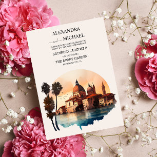 Invitación Destino italiano de la acuarela caprichosa