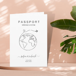 Invitación Destino Minimalista moderno del mapa mundial de Pa