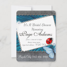 Invitación Destino nupcial de la ducha de la mariquita