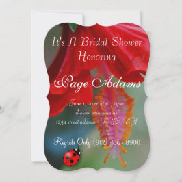 Invitación Destino nupcial de la ducha de la mariquita