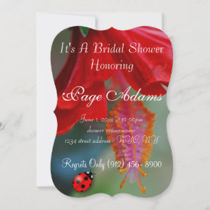 Invitación Destino nupcial de la ducha de la mariquita