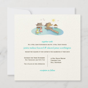 Invitación Destino Tropical Boda Playa Windsurf