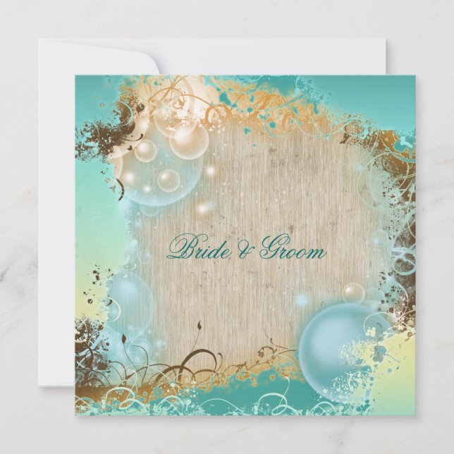 Invitación Destino tropical de bodas de playa (Anverso)