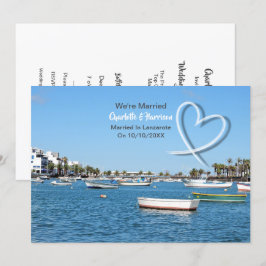 Invitación Destino tropical Lanzarote España Boda de playa