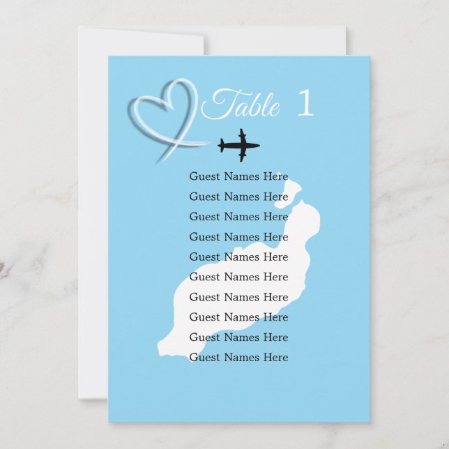 Invitación Destino tropical Lanzarote España Boda de playa (Anverso)