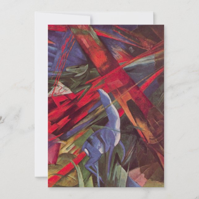 Invitación Destinos animales por Franz Marc, arte de cubismo  (Anverso)