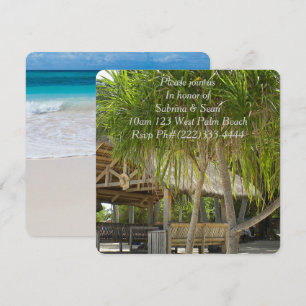 Invitación Destinos tropicales del destino de la palma de la