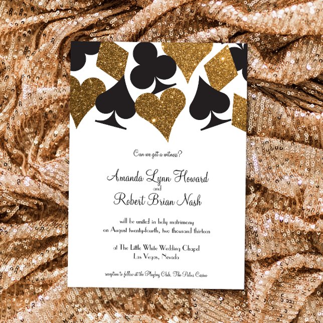 Invitación Destiny Las Vegas Wedding Invitan a Faux Gold Purp (Subido por el creador)