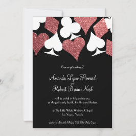 Invitación Destiny Las Vegas Wedding Invitan a Rosa Purpurina